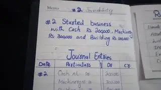 #2 Basic journal entries of Started business with cash, machinery and building
