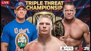 🔴 LIVE | Triple Threat Championship 🔥 Cena vs Lesnar vs Cody | WWE 2K25 | PS5