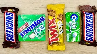 Rainbow Candy & Snickers  Visual Crunch Party 🌈