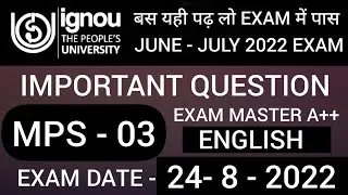 MPS 03 IMPORTANT QUESTION | MPS 003 IMPORTANT QUESTIONS WITH SOLUTION | MPS 003 IN ENGLISH 2022
