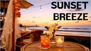 Smooth Jazz Fusion LOFI 🍹 Golden Hour Bliss:Hawaii Beachside Cafe | Ocean Waves & Wind & ICE