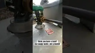 Checking a gas leak - soapy water only!