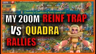 MY 200M TRAP VS 4 RALLIES!! I BURN?! - Lords mobile