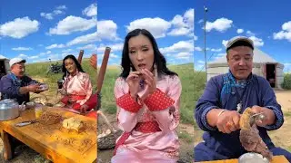 蒙古国的人来到内蒙古的草原！81#美食#烹饪 #蒙古