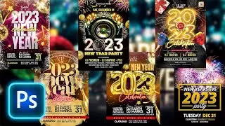 New Year 2023 Party Flyer Template PSD Free Download: Party Flyer Design