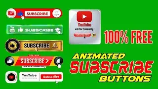 New Animated Subscribe Buttons (Green Screen) 2025 / NO COPYRIGHT