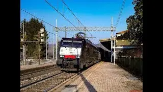 Treni in transito nella stazione di Sesto Calende