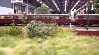 Eurospoor 2010: Trio Schienenbussen en sein tijdens