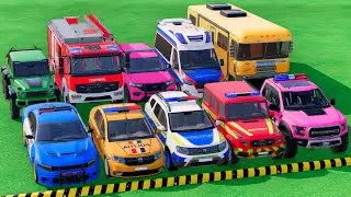 TRANSPORTING DACIA POLICE CARS, FIRE DEPARTMENT, AMBULANCE VEHICLE WITH TRUCKS ! FS22 #34