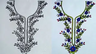 Drawing hand work aari design | Gala drawing aari work | Gala design