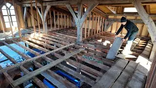 Timber Framed Barn Part 37 Milling In The Snow And Starting The Floor