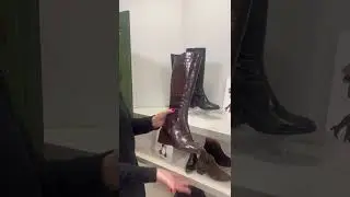 Wonders Shoes Ireland | Wonders Croc Print Leather Knee High Boot #Wonders