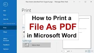 How to Print a File As PDF in Microsoft Word