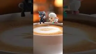 Wylie and Pip enjoy a giant cappuccino together.