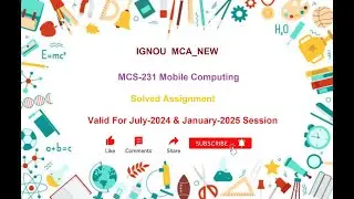 MCS-231 SOLVED ASSIGNMENT | MCS-231 IGNOU Solved Assignment July-2024 & Jan-2025 | MCA_NEW | IGNOU