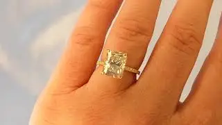 0.5-4ct Moissanite Engagement Ring, 14k Gold Promise Ring for Her, Personalized Statement Ring