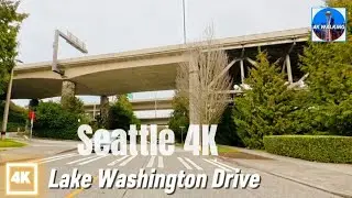 [4k] Driving Scenes on Lake Washington Seward Park to West Montlake Park in the University of WA!
