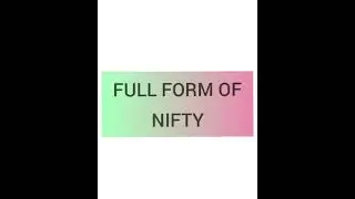 Full Form of NIFTY #shorts #fullform #fullforms