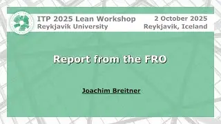 Report from the FRO (invited talk) | Joachim Breitner