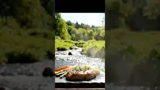 Riverside Beef Steak | Outdoor Food ASMR #BeefSteak #bbqsteak #riversidecooking #campfirecooking