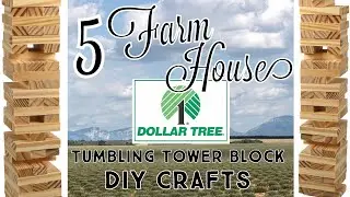 5 Easy Dollar Tree Farmhouse Crafts: Tumbling Tower Blocks DIY