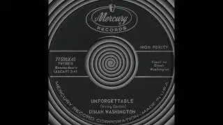 UNFORGETTABLE, Dinah Washington, (Mercury #71508) 1959