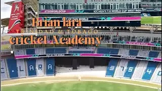 Brian Lara cricket academy (Trinidad & Tobago) banners are set into the stadium| T20 World Cup 2024