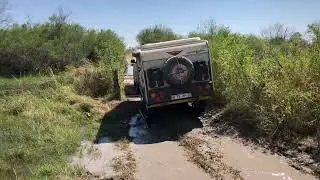 Pajero Sport & Xcape caravan in the Moremi