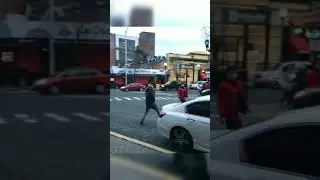 Road Rage Turns Into A Middle Finger Face Off Battle. #Shorts