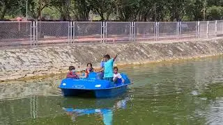 Moni and Honey boat ride at Silparamam tirupati video2