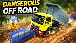 BharatBenz 2523C Tipper on Dangerous Off Road 😱 | BUSSID Indian Truck Gameplay