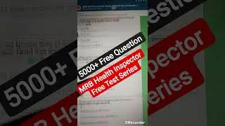 MRB Health Inspector Free Test Series 2025 #healthinspector #mrbexam #rrbparamedical