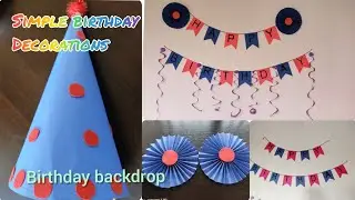 Simple#BirthdayDecorations|Birthday #Backdrop Using paper|Birthday #Banner@3kidswonderland