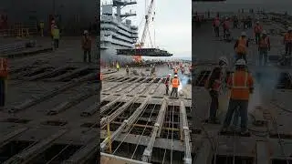 Building a behemoth! Watch a #shorts #aircraftcarrier #navalengineering #megaproject #trending
