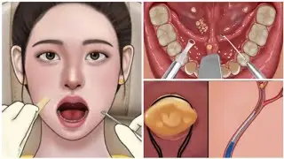 [ ASMR ] Salivary Gland Stones RemovalAnimation || Tonsil stone removal animation #ASMR