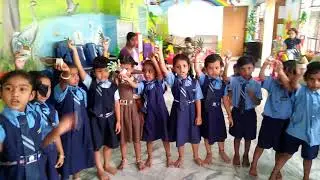Rhymes chanting by kg kids wisdom school Railpet Guntur