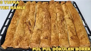 24 Saat Önceden Hazırla Dilediğinde Pişir!😍Pul Pul Dökülen Börek Tarifi✅ 3 Yufkayı Aynı Anda Açtım🏆🙏