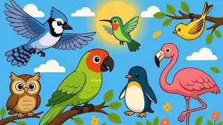 पक्षियों के नाम | Birds Name English to Hindi | Kids Learn Birds Name & Sound With Pictures #birds