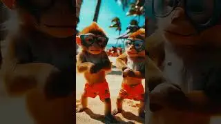 Monkey dance #monkey #animals #funny #cartoon #cowvideosforkids #comedy