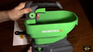 WORKPROX Rechargeable Fertilizer, Seed, Salt De-Icer Handheld Spreader 8-Rates and 6 Seeding Angles
