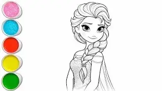Cute Elsa Frozen Drawing, Painting & Coloring For Kids and Toddlers_ Child Art