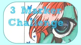 3 Marker Challenge | This was really hard | Art Challenge | Nittani Draws #9