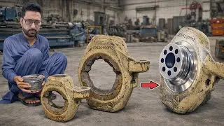 Satisfying Heavy Machinery Repair:Excavator Front Wheel Hub Brought Back to Life