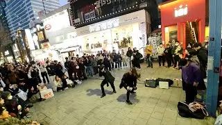 [STREET ARTIST] YU KAGAWA & HYOJIN. INTERACTIVE HONGDAE BUSKING. 230307.