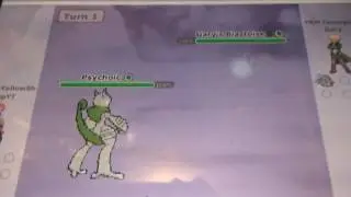 My starter MewTwo beats Gary's starter Blastoise