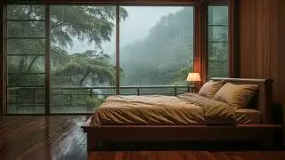 Rain Sound On Window with Thunder Sounds  Peaceful Rain for Study & Relax