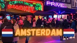 AMSTERDAM CITY NIGHTLIFE Red Light District Tour, Leidseplein, Rembrandtplein Friday Night Walk