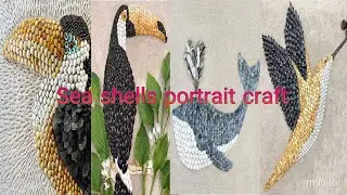 |sea shells animals portrait craft|DIY sea shells animals portrait art|