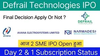 Defrail Technologies IPO Final Decision | Avana Electrosystems IPO | SME IPO |
