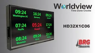 HD32X1C06 Worldview Time Zone Clock by BRG Precision Products